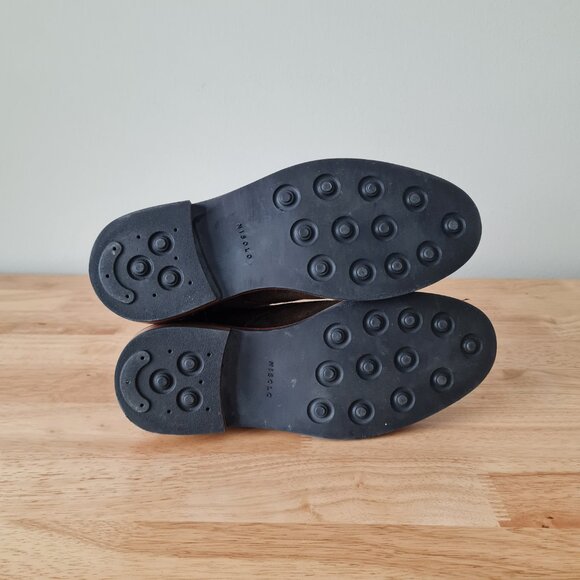 Nisolo Amalia All Weather Suede Lace Up Ankle Boots Booties Dark Olive 8 - Picture 6 of 7